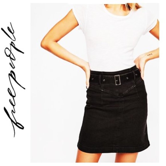 Free People Livin' It Up high waisted denim skirt - Picture 1 of 7